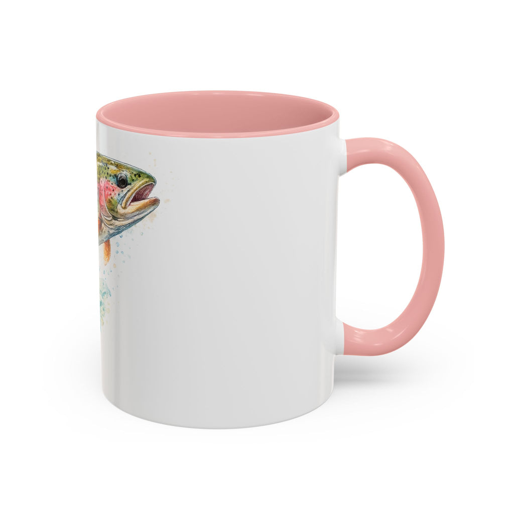 Rainbow Trout Coffee Mug — Watercolor Fish Accent Mug for Anglers