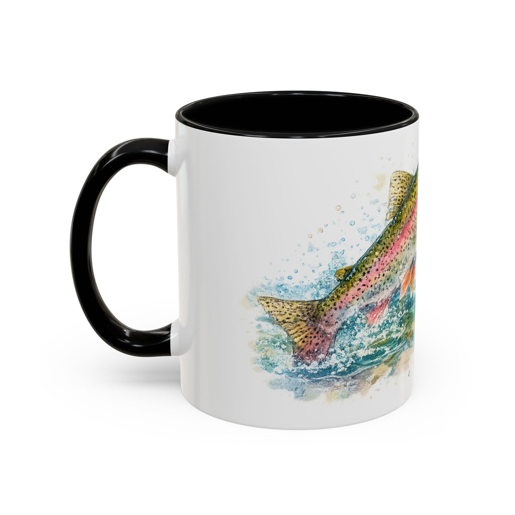 Rainbow Trout Coffee Mug — Watercolor Fish Accent Mug for Anglers