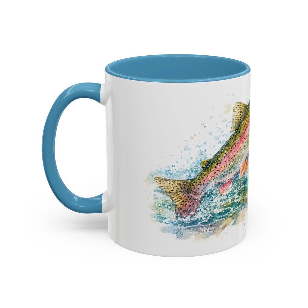 Rainbow Trout Coffee Mug — Watercolor Fish Accent Mug for Anglers