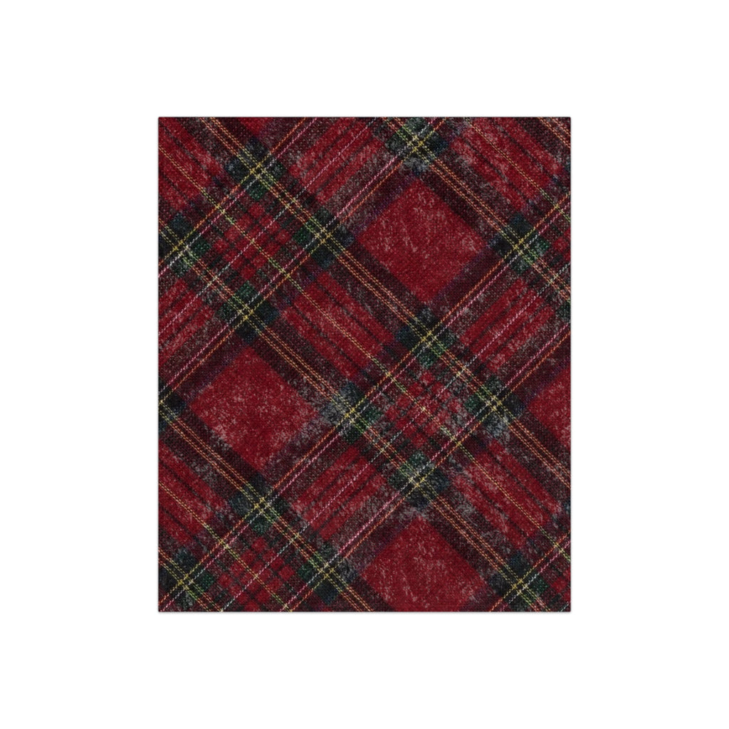 Crushed Velvet Red Plaid Blanket — Cozy Tartan Throw for Christmas & Home Decor