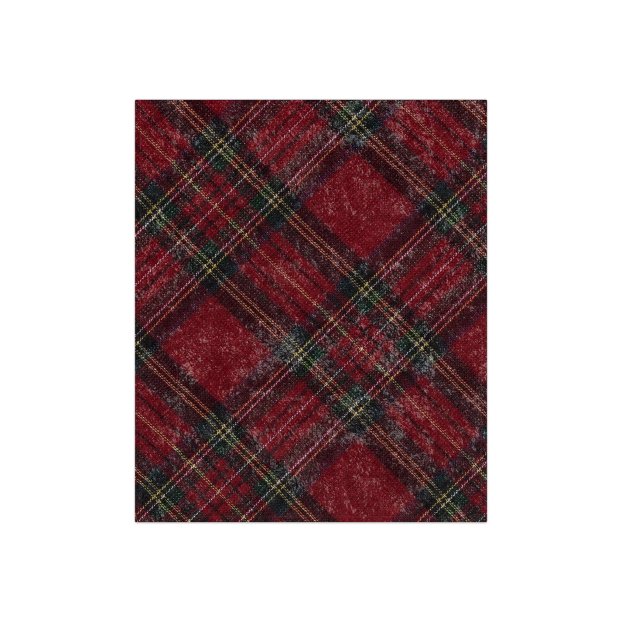Crushed Velvet Red Plaid Blanket — Cozy Tartan Throw for Christmas & Home Decor