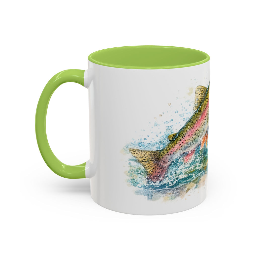 Rainbow Trout Coffee Mug — Watercolor Fish Accent Mug for Anglers