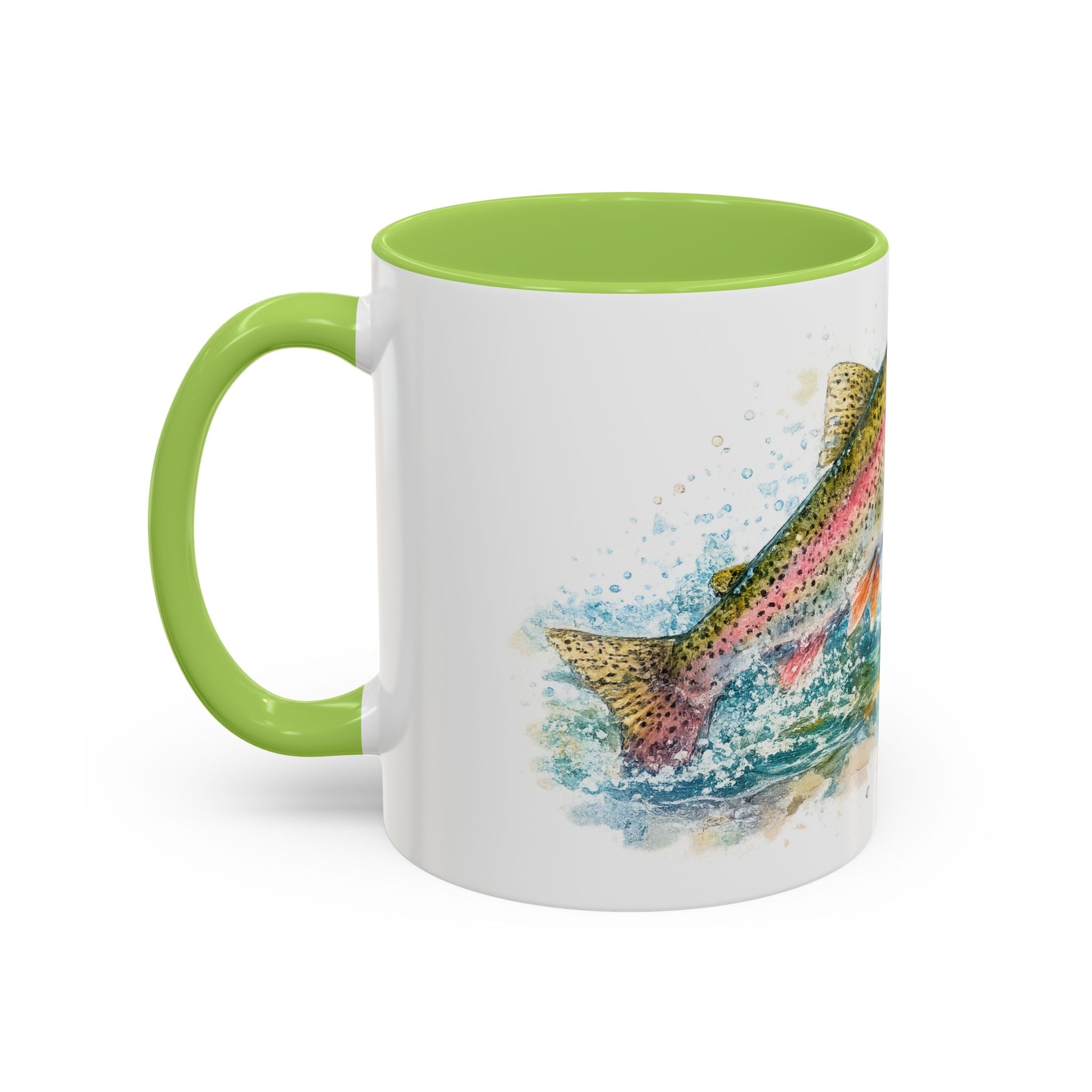 Rainbow Trout Coffee Mug — Watercolor Fish Accent Mug for Anglers