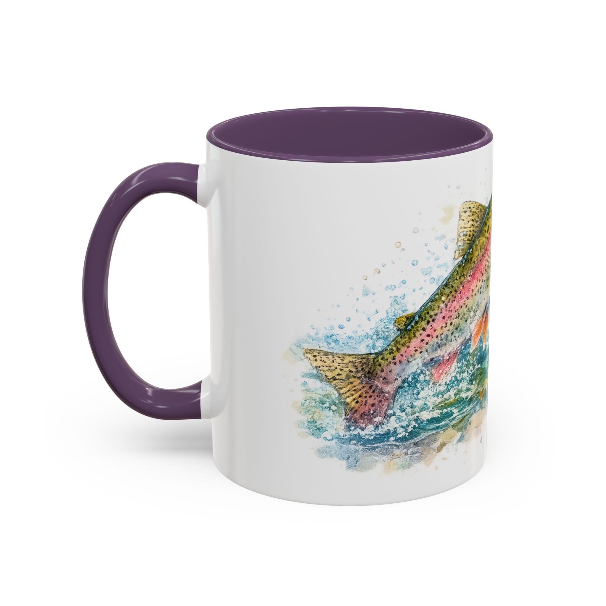 Rainbow Trout Coffee Mug — Watercolor Fish Accent Mug for Anglers