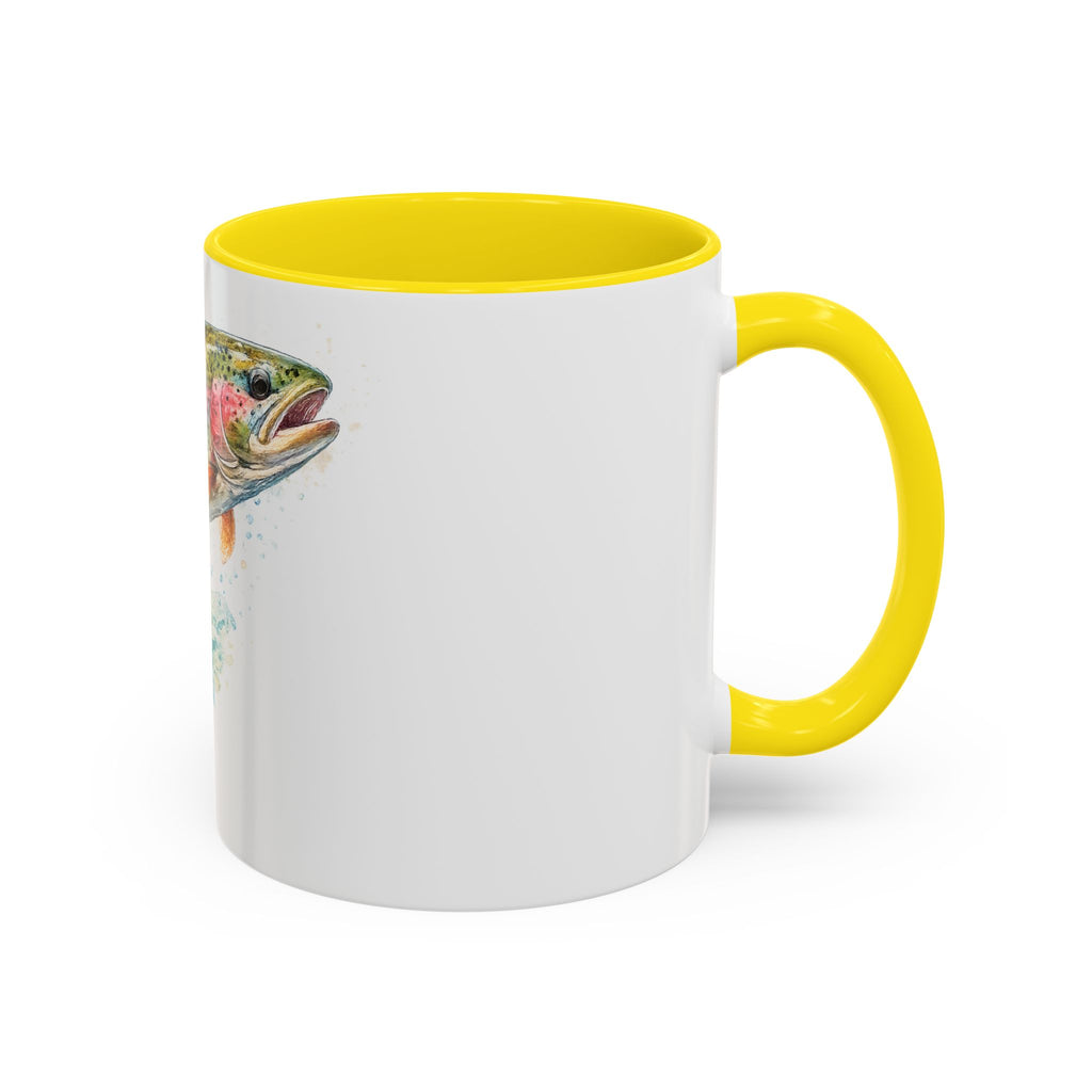 Rainbow Trout Coffee Mug — Watercolor Fish Accent Mug for Anglers