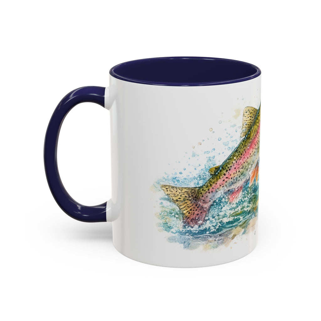 Rainbow Trout Coffee Mug — Watercolor Fish Accent Mug for Anglers