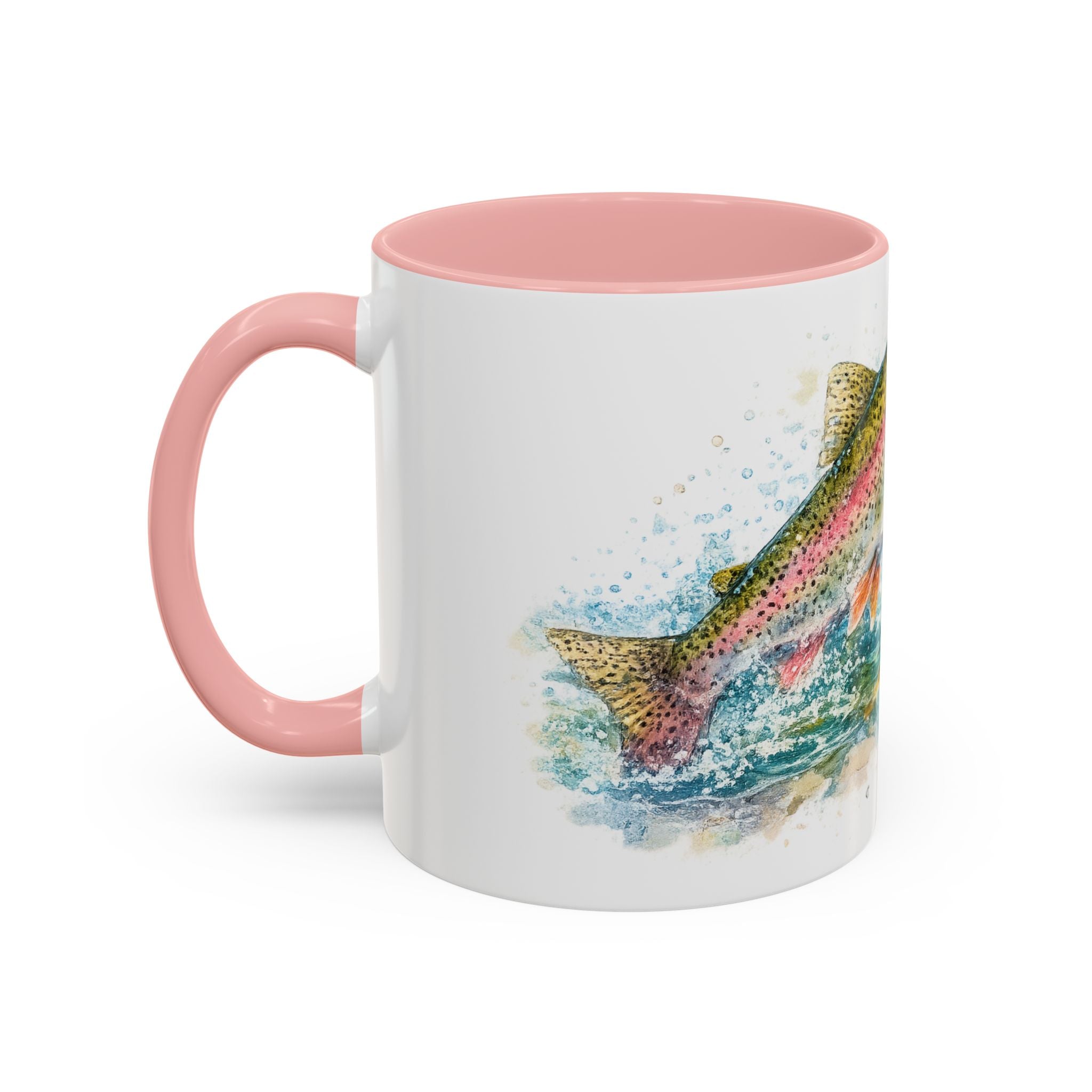 Rainbow Trout Coffee Mug — Watercolor Fish Accent Mug for Anglers