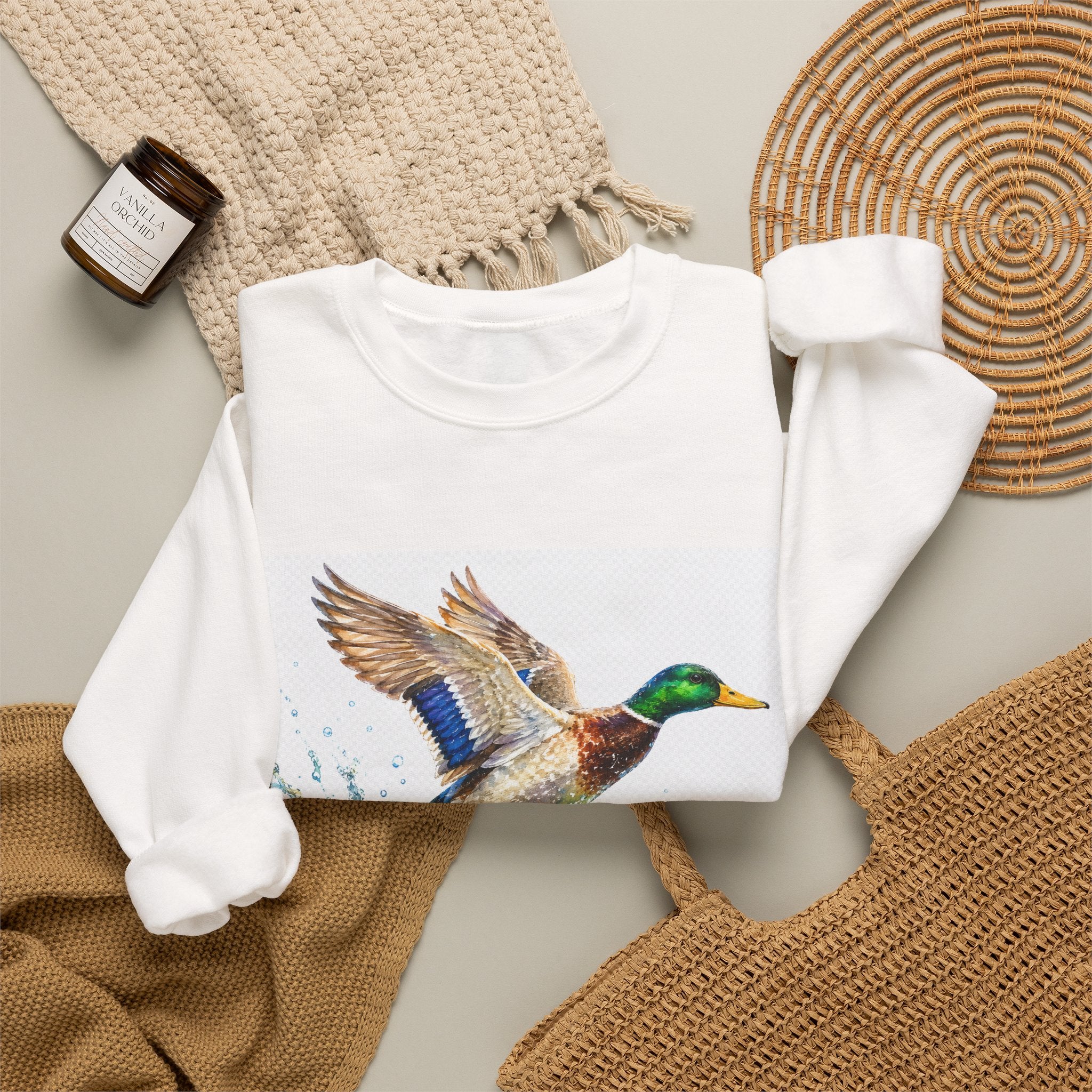 Mallard Duck Splash Crewneck Sweatshirt