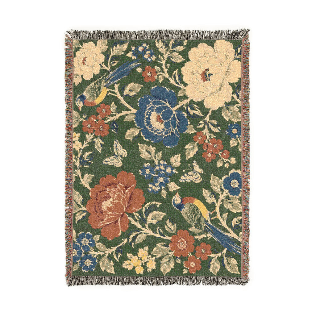 Verdant Chinoiserie Woven Throw