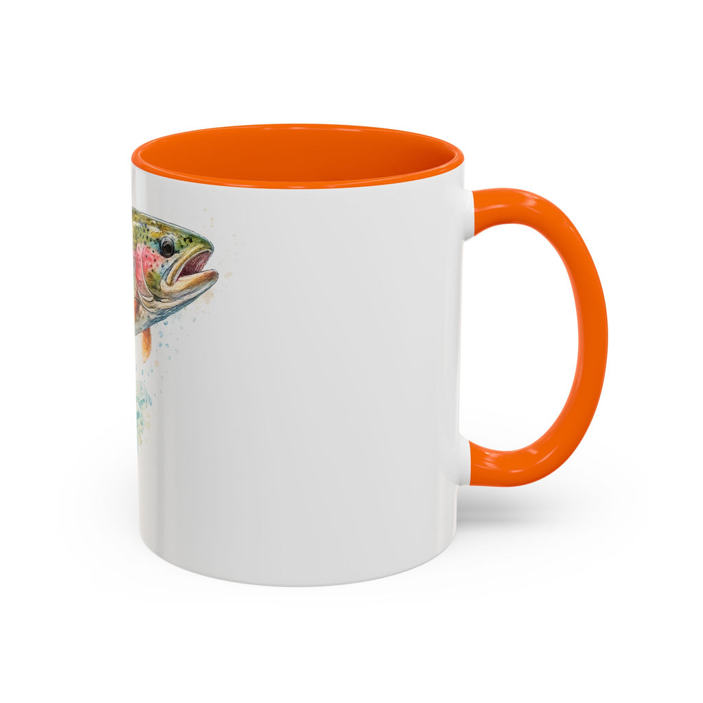 Rainbow Trout Coffee Mug — Watercolor Fish Accent Mug for Anglers
