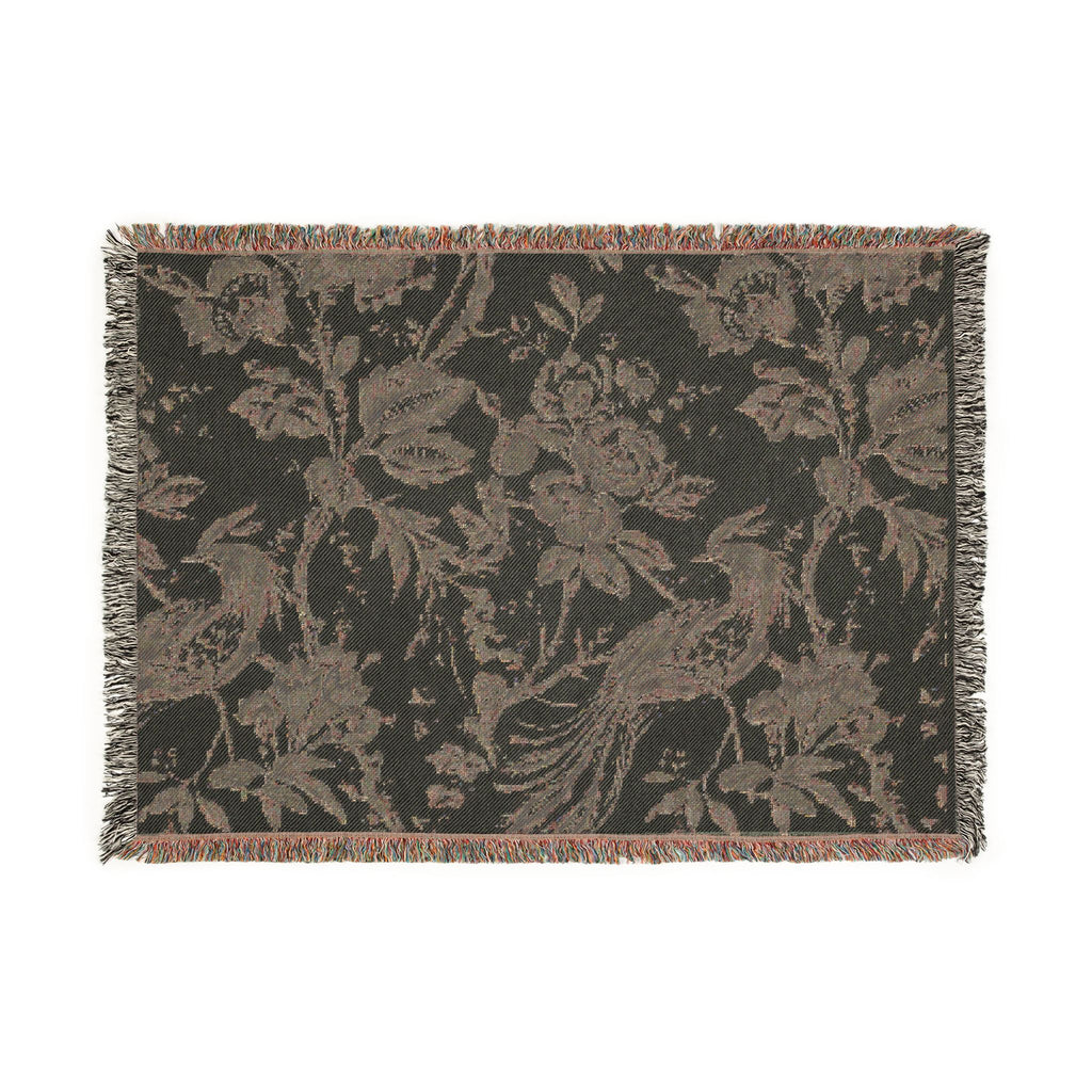 Vintage Blue Toile Woven Throw Blanket