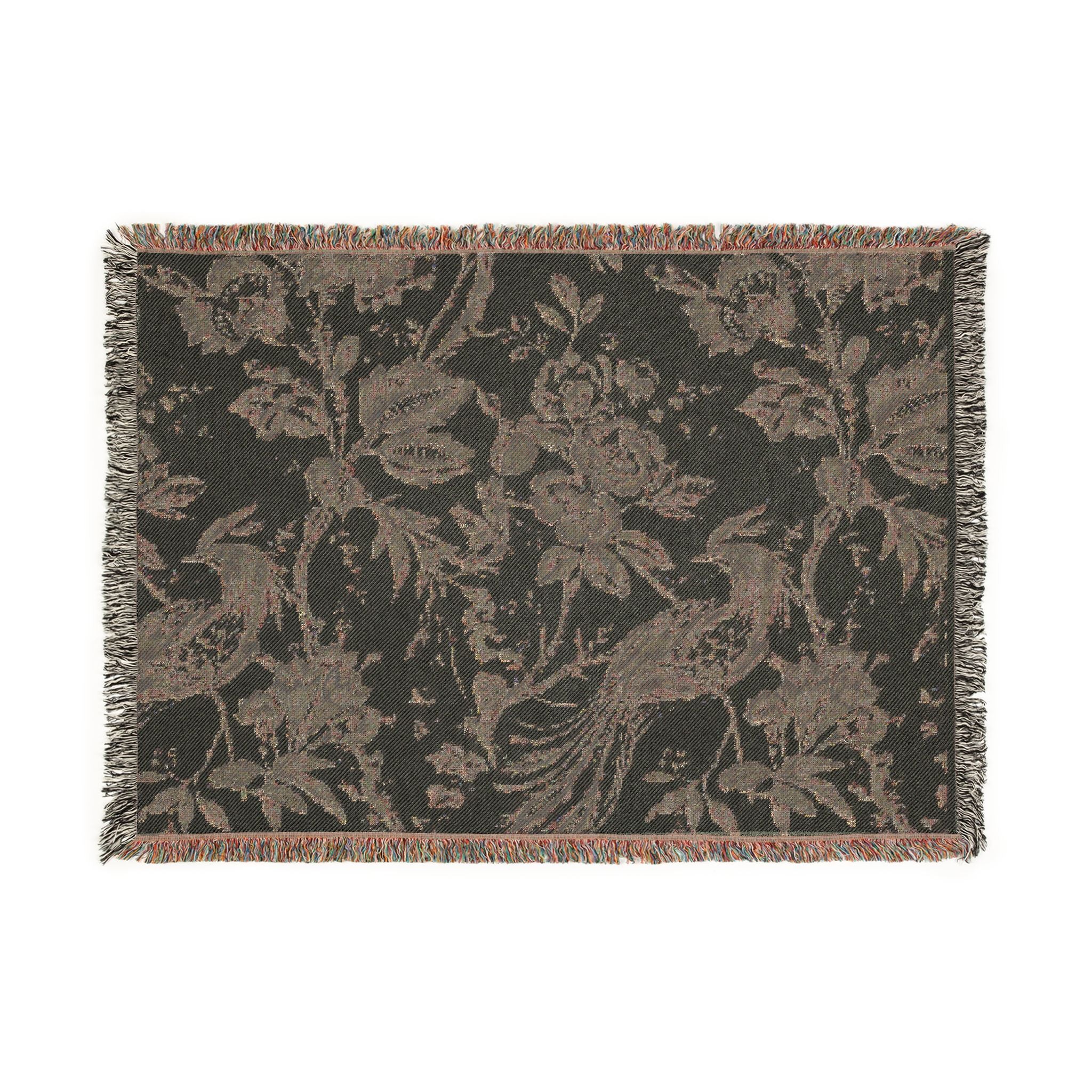 Vintage Blue Toile Woven Throw Blanket