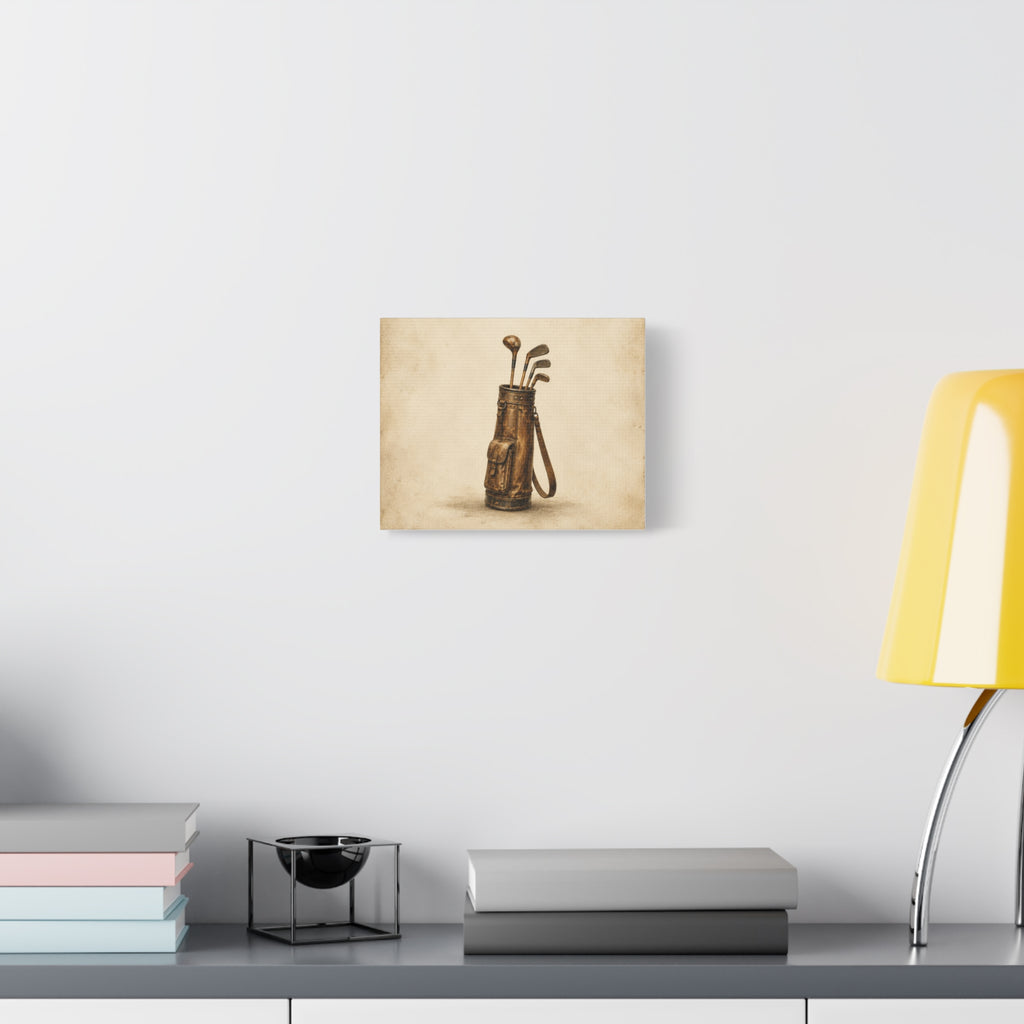 Vintage Golf Bag Canvas Wall Art — Matte Stretched 1.25"