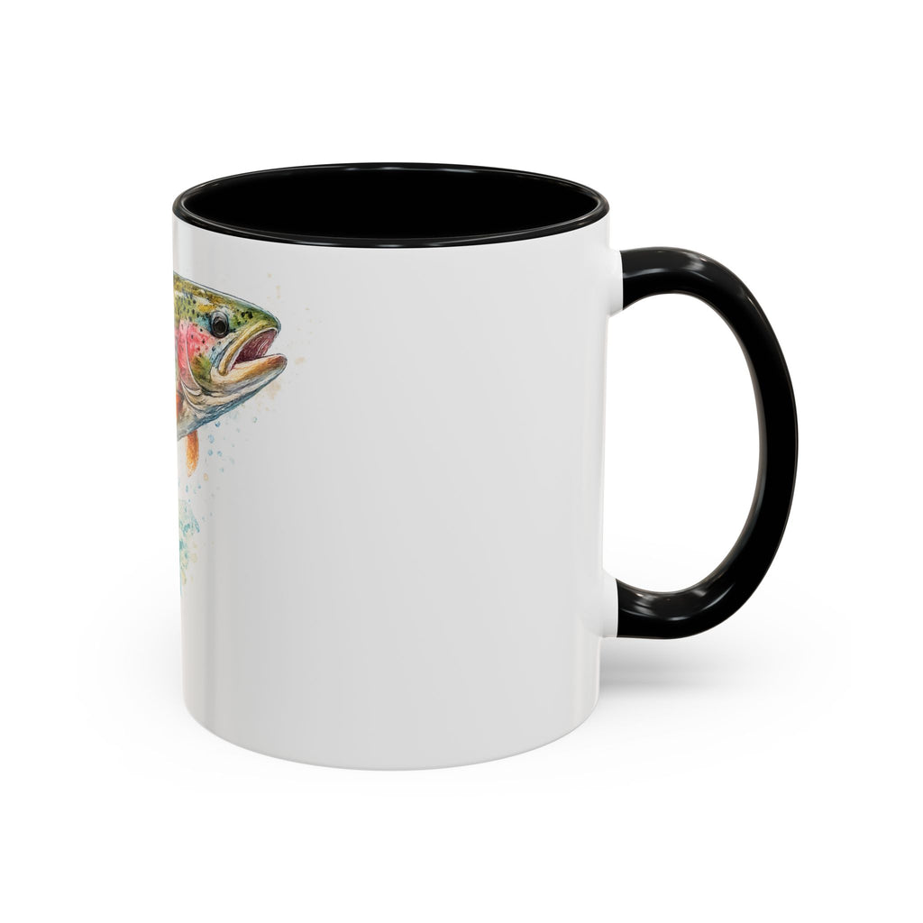 Rainbow Trout Coffee Mug — Watercolor Fish Accent Mug for Anglers