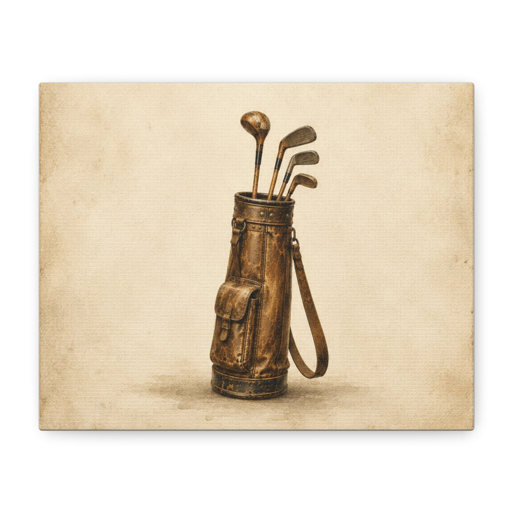 Vintage Golf Bag Canvas Wall Art — Matte Stretched 1.25"
