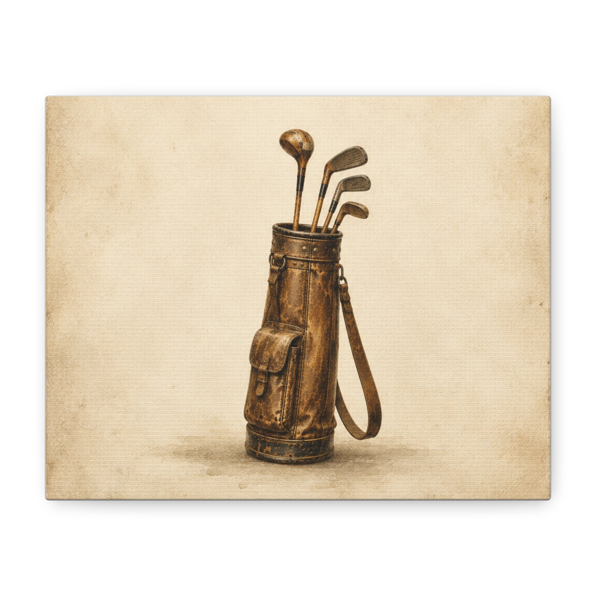 Vintage Golf Bag Canvas Wall Art — Matte Stretched 1.25"