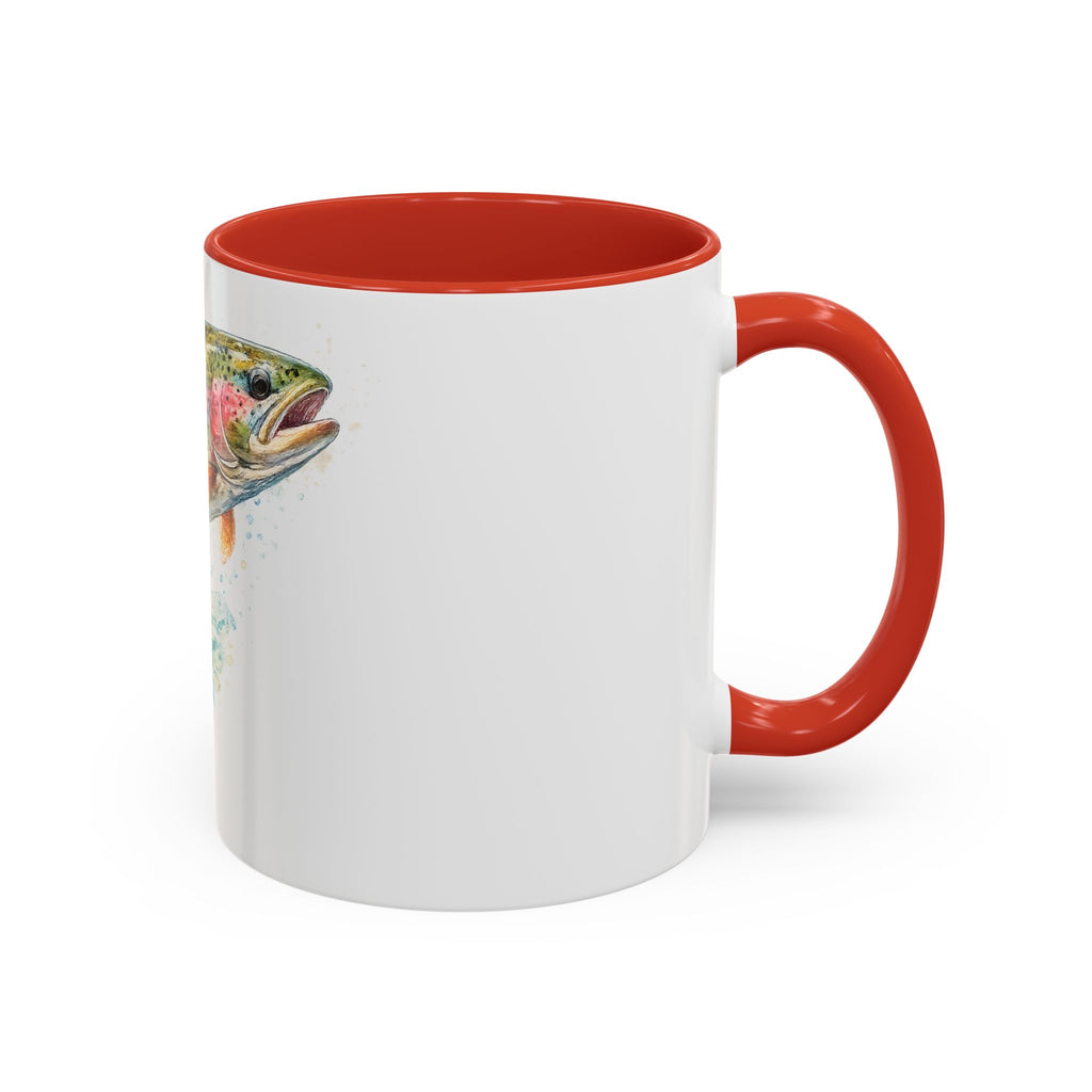 Rainbow Trout Coffee Mug — Watercolor Fish Accent Mug for Anglers