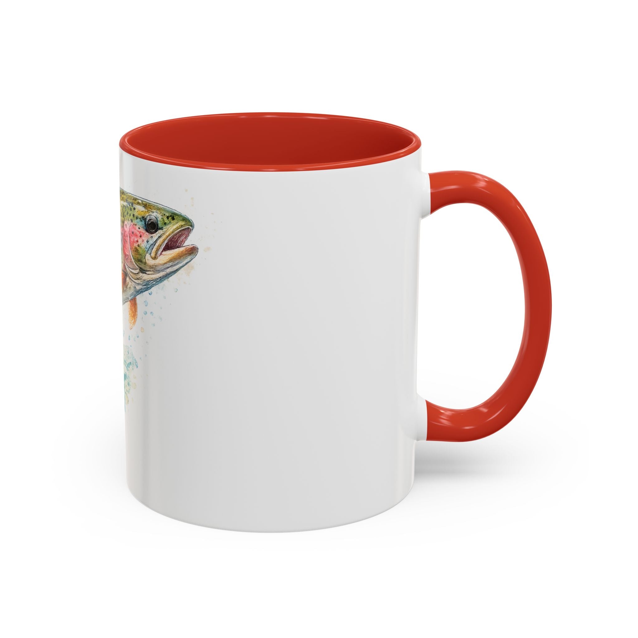 Rainbow Trout Coffee Mug — Watercolor Fish Accent Mug for Anglers