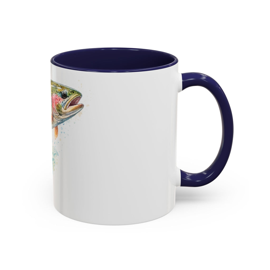 Rainbow Trout Coffee Mug — Watercolor Fish Accent Mug for Anglers