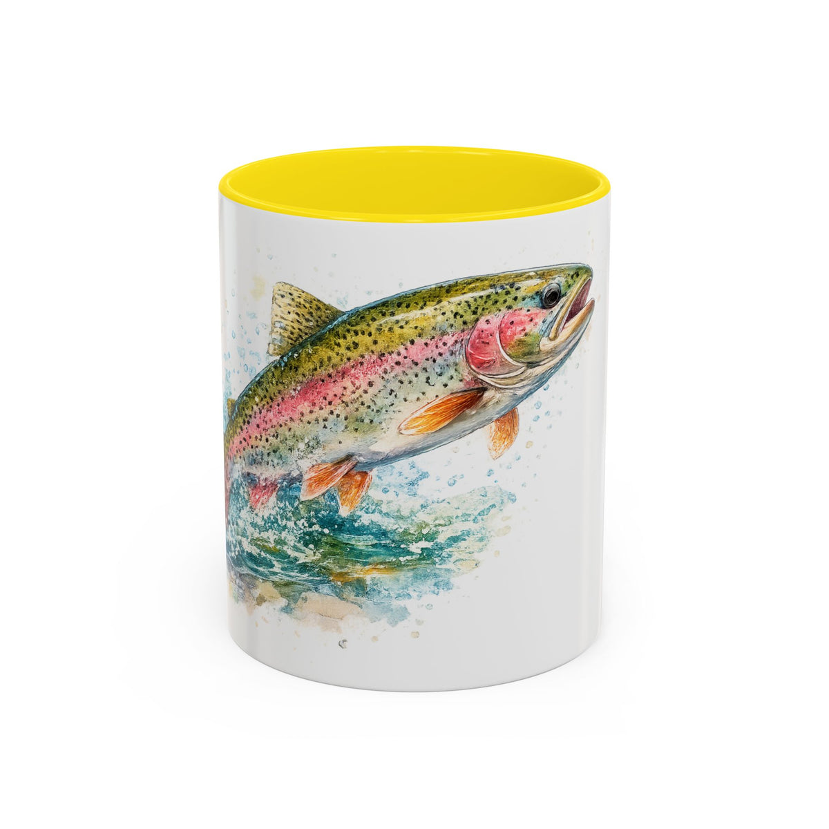 Rainbow Trout Coffee Mug — Watercolor Fish Accent Mug for Anglers