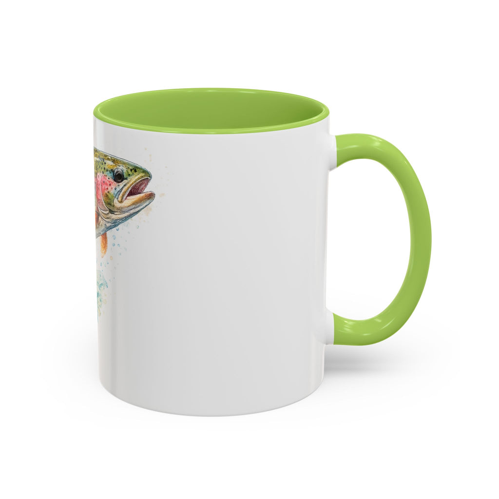 Rainbow Trout Coffee Mug — Watercolor Fish Accent Mug for Anglers