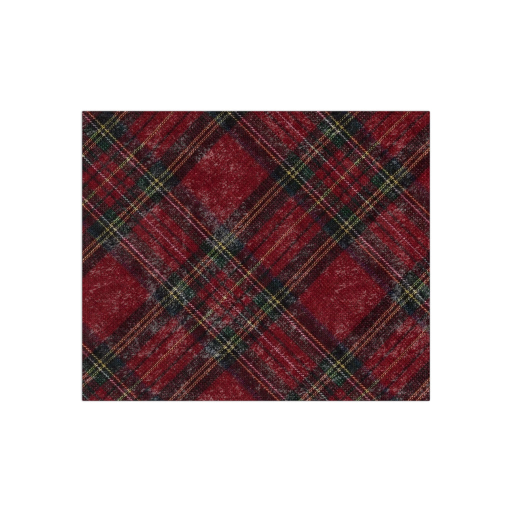 Crushed Velvet Red Plaid Blanket — Cozy Tartan Throw for Christmas & Home Decor