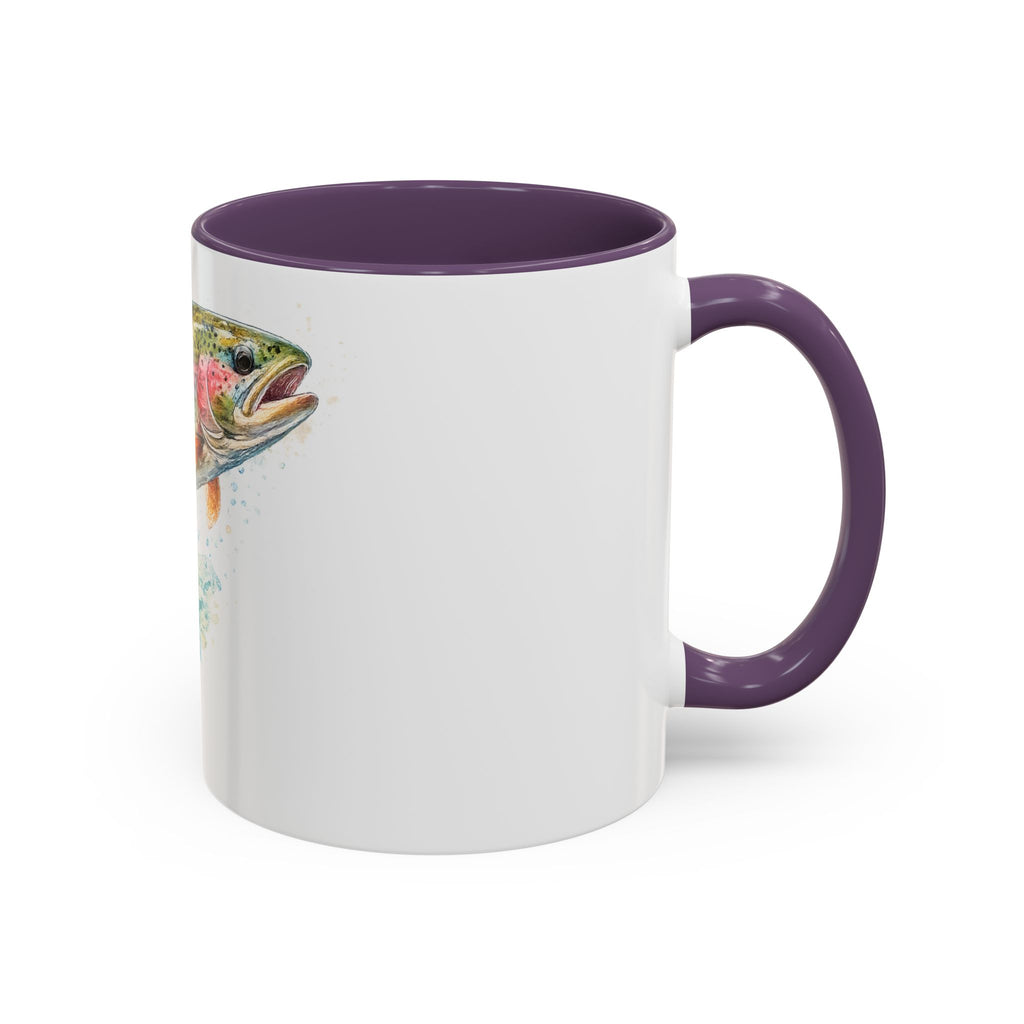 Rainbow Trout Coffee Mug — Watercolor Fish Accent Mug for Anglers