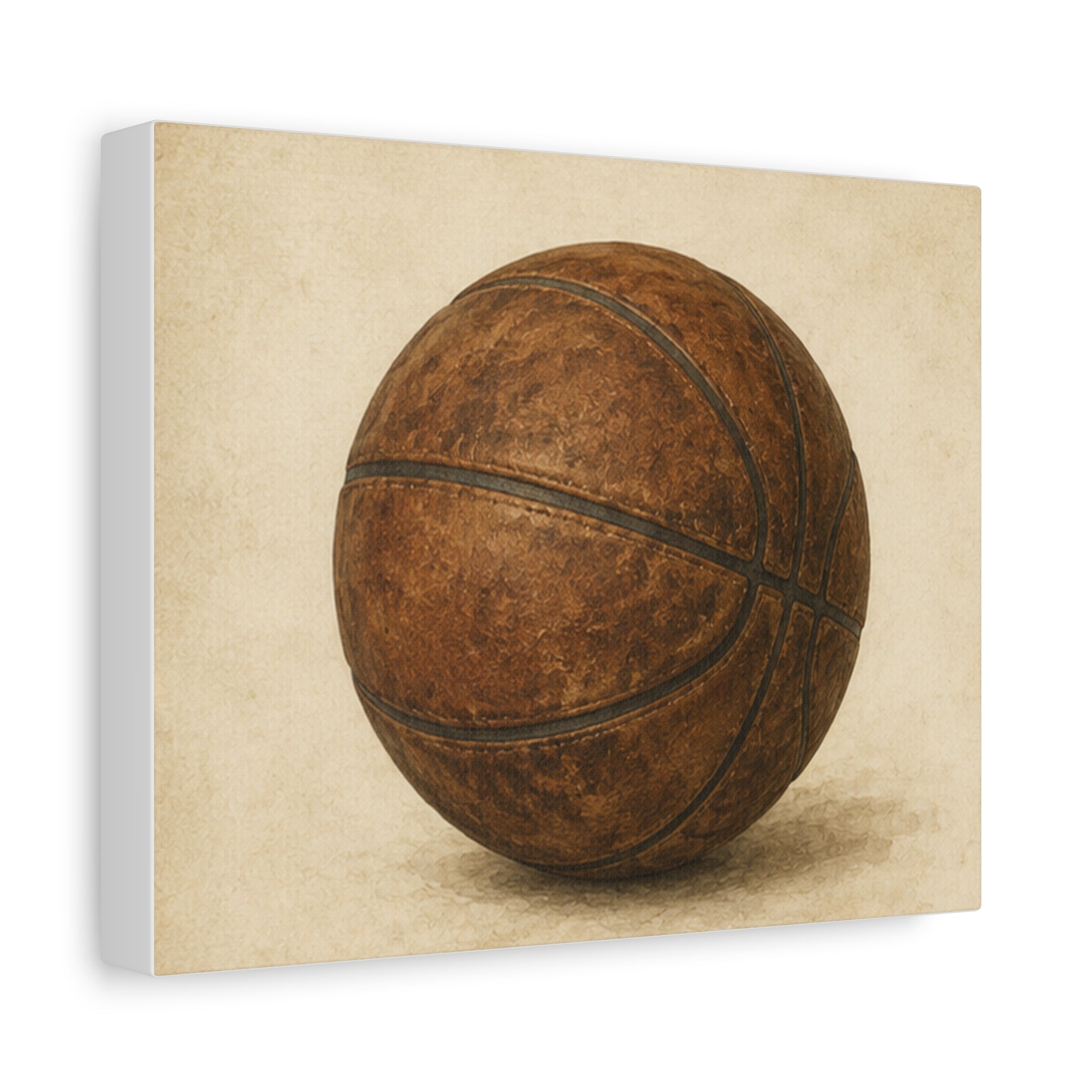 Vintage Basketball Canvas Print — Rustic Sports Wall Art