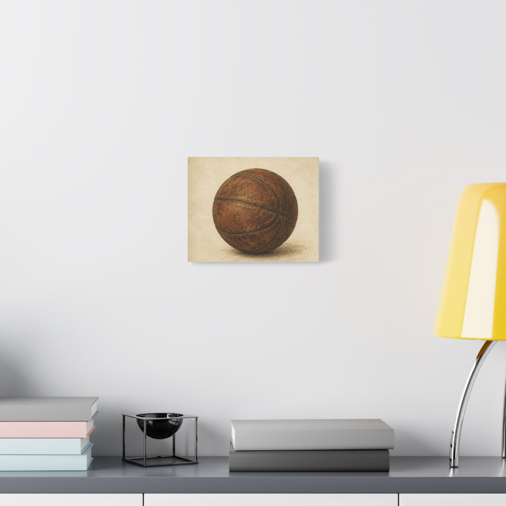 Vintage Basketball Canvas Print — Rustic Sports Wall Art
