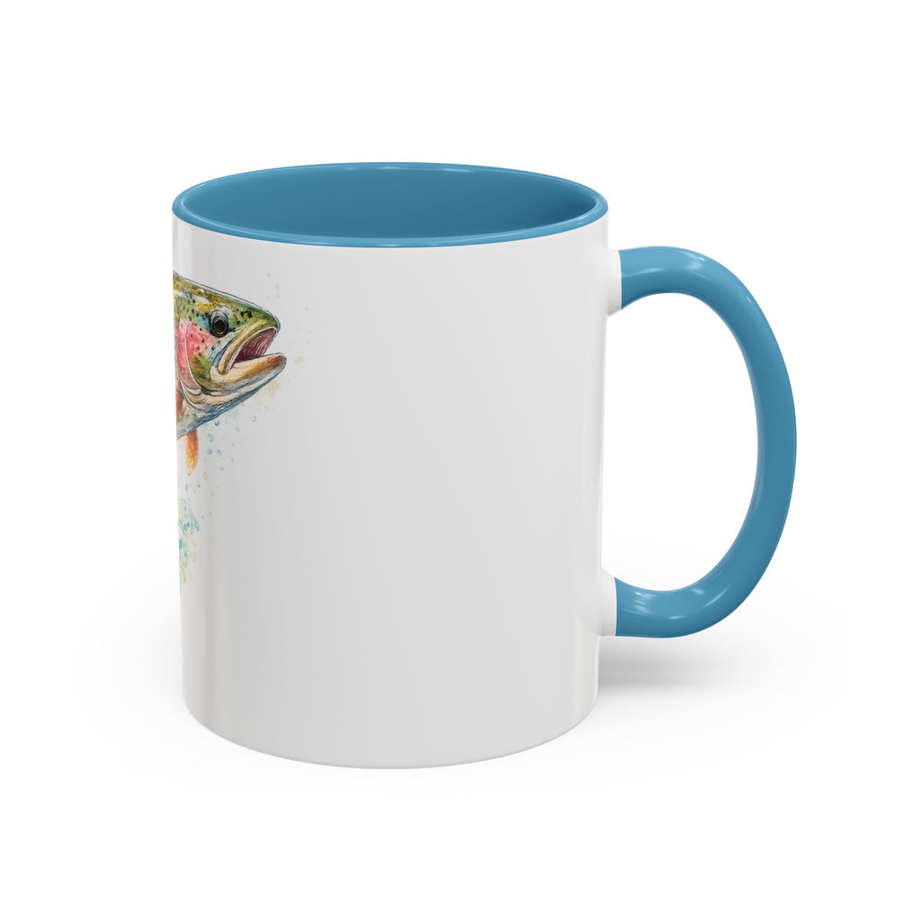 Rainbow Trout Coffee Mug — Watercolor Fish Accent Mug for Anglers