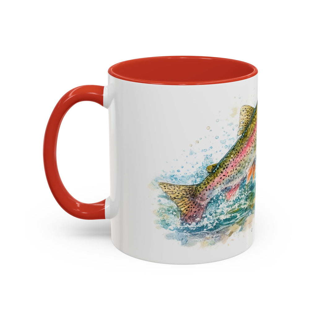 Rainbow Trout Coffee Mug — Watercolor Fish Accent Mug for Anglers