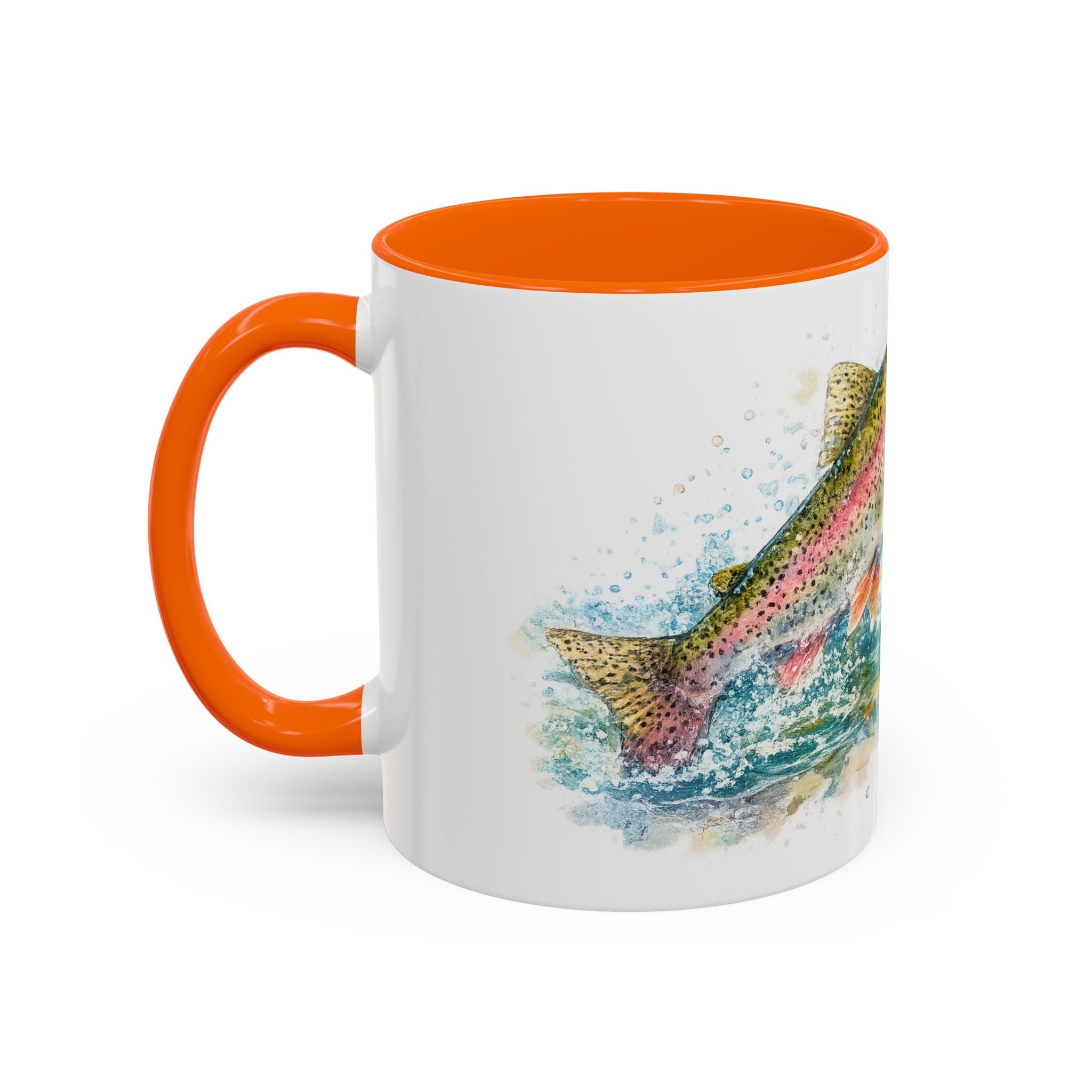 Rainbow Trout Coffee Mug — Watercolor Fish Accent Mug for Anglers