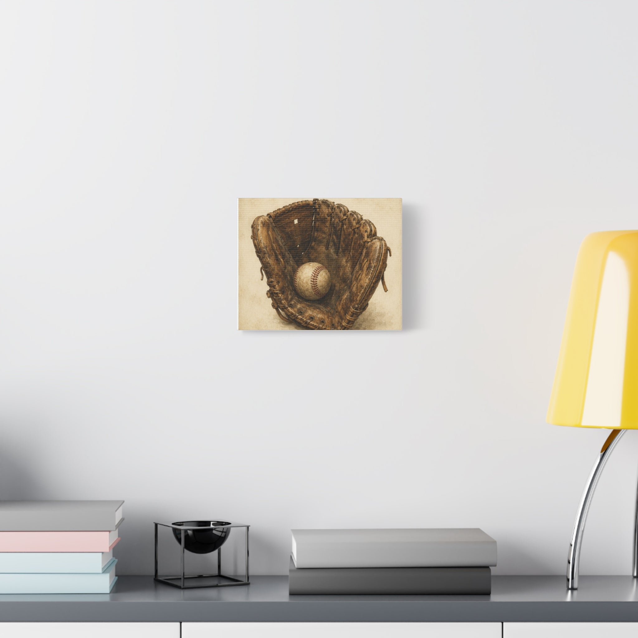 Vintage Baseball Glove Canvas Print — Stretched Matte Wall Art