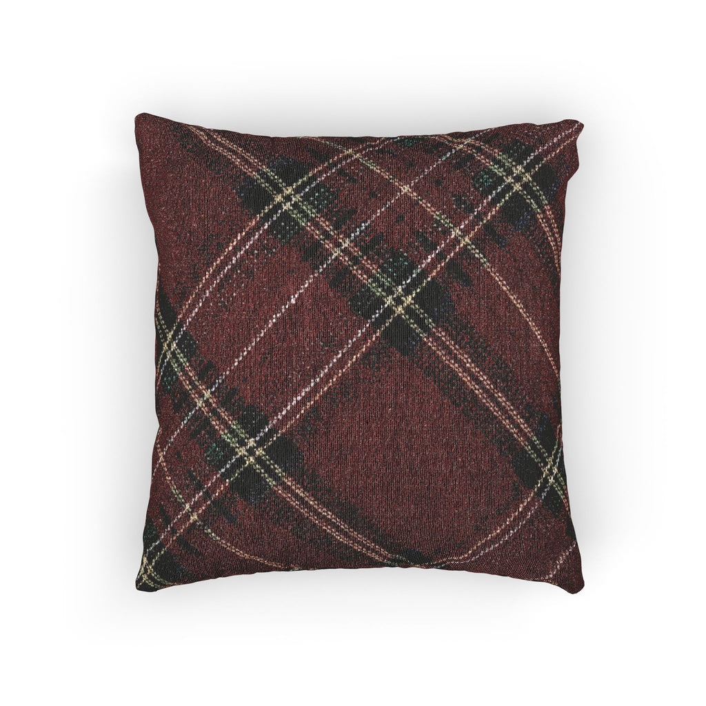 Plaid Woven Pillow - Cozy Rust Tartan Throw Pillow