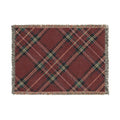 Plaid Woven Blanket — Cozy Red & Gray Tartan Throw for Living Room, Holiday Gift
