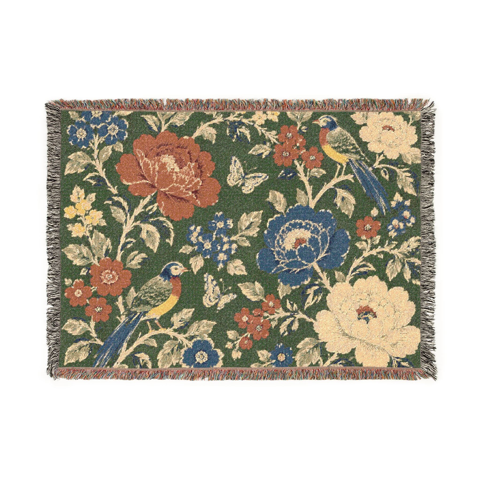 Verdant Chinoiserie Woven Throw